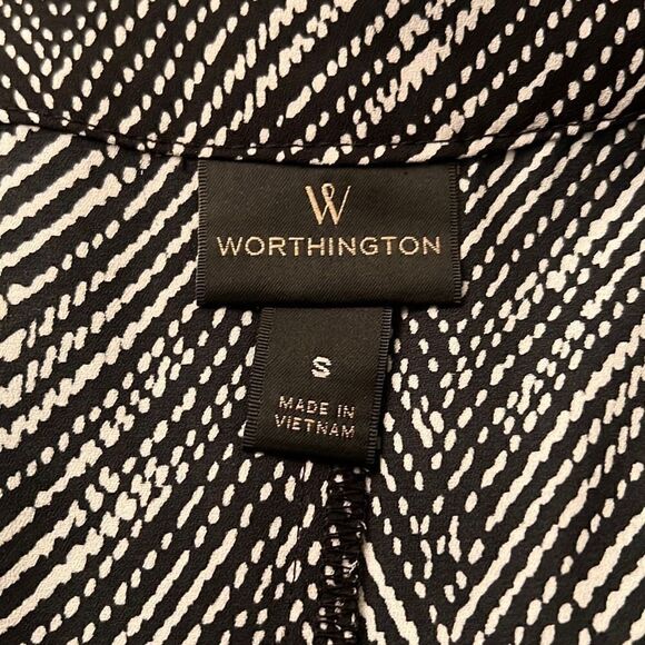 Worthington Women's Black Halter Neck Hidden Button Layered Blouse Size Small - Picture 9 of 10